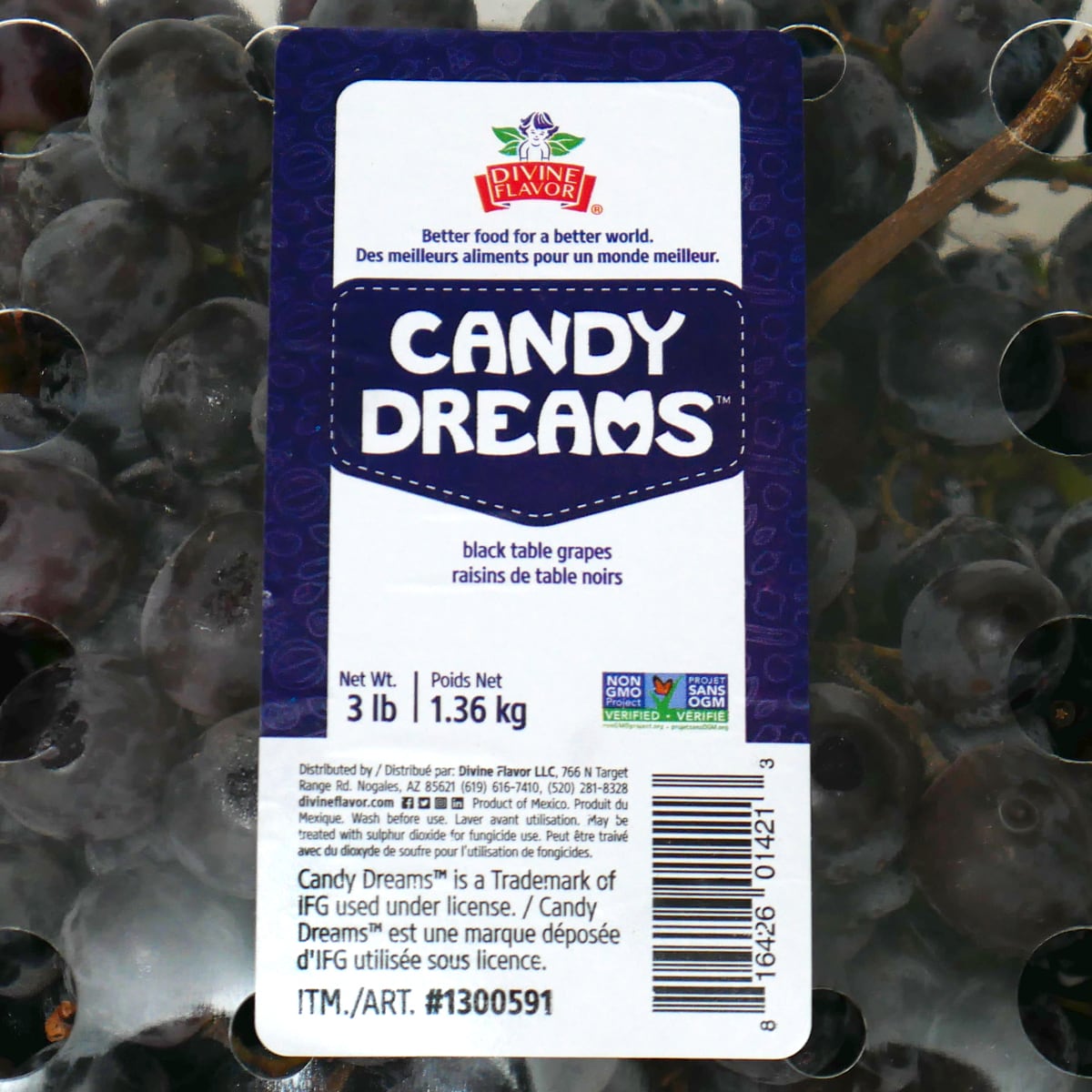 キャンディドリーム　種無しブドウ　1.36kg　商品ラベル