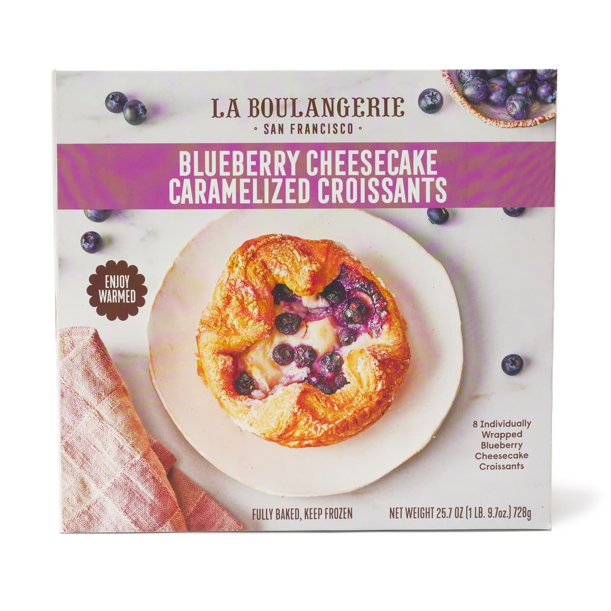 コストコ　LA BOULANGERIE ブルーベリーチーズケーキクロワッサン（冷凍）8個入　パッケージ