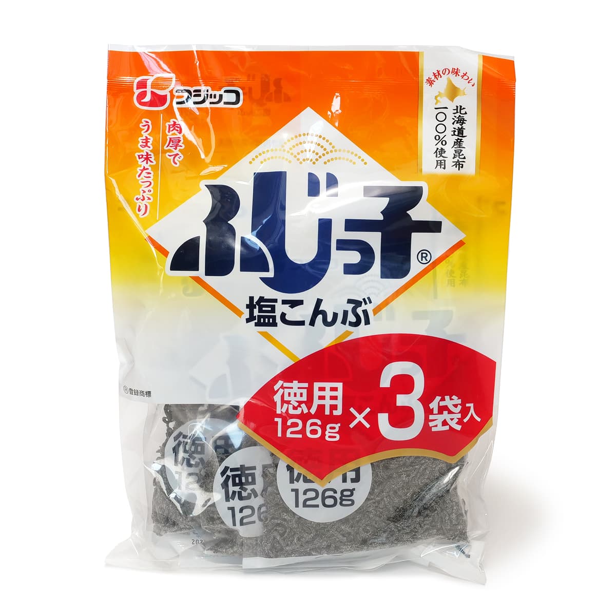 ふじっ子　塩こんぶ　徳用126g×3袋