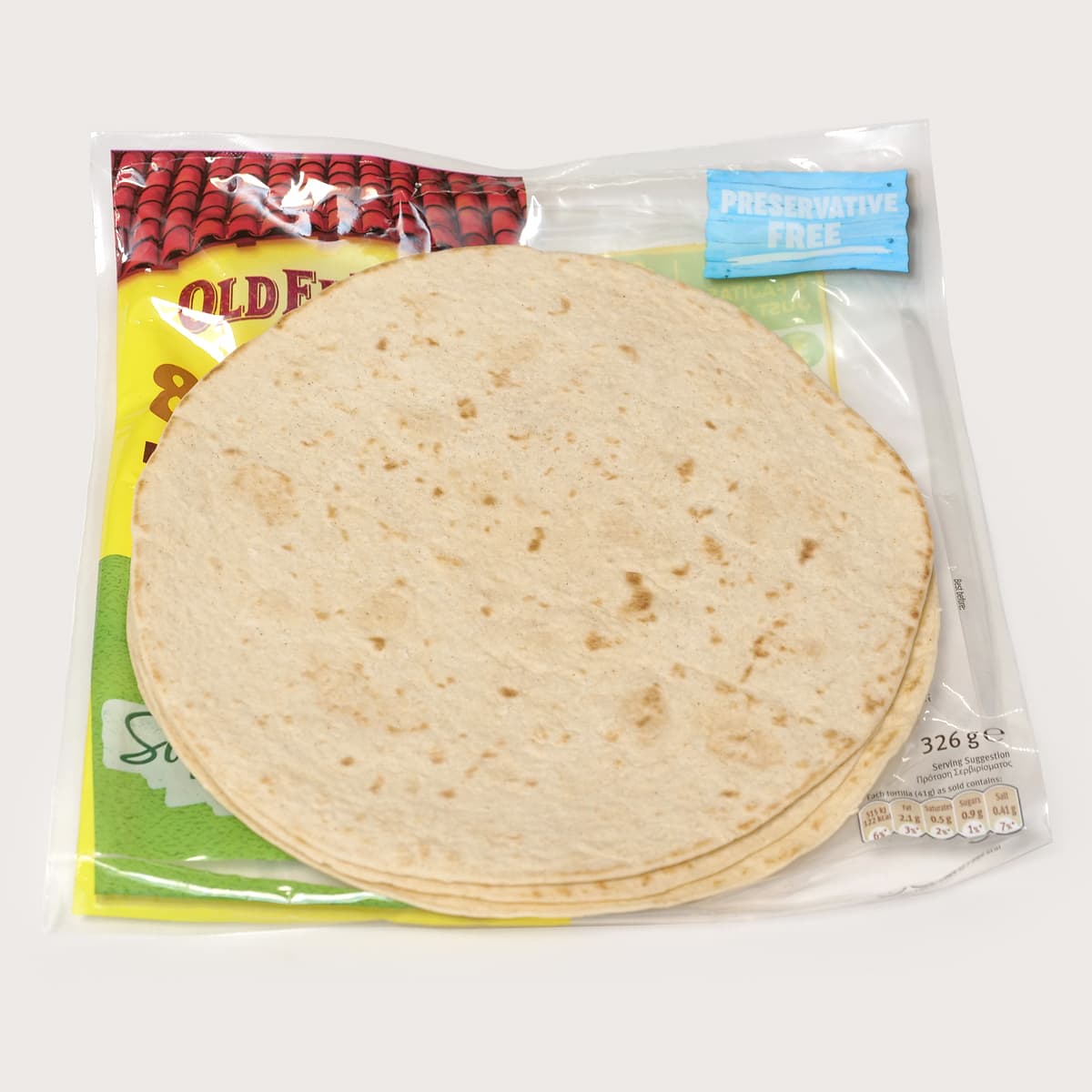 OLDELPASO（オールドエルパソ）フラワートルティーヤ　326g　開封中身（8枚入り）