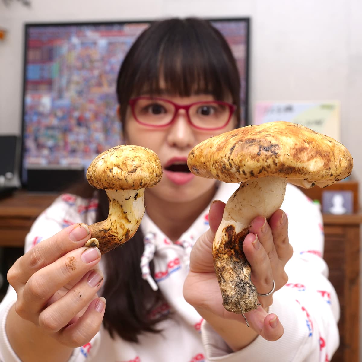 カナダ産　ワイルドまつたけ　198g　手に持った様子