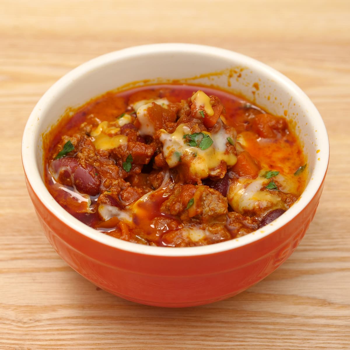 チリコンカン　レンジで温めた