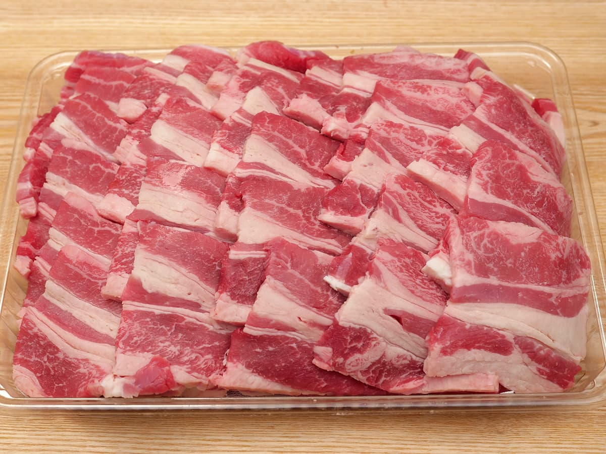 USチョイスビーフ　カルビ焼肉　開封