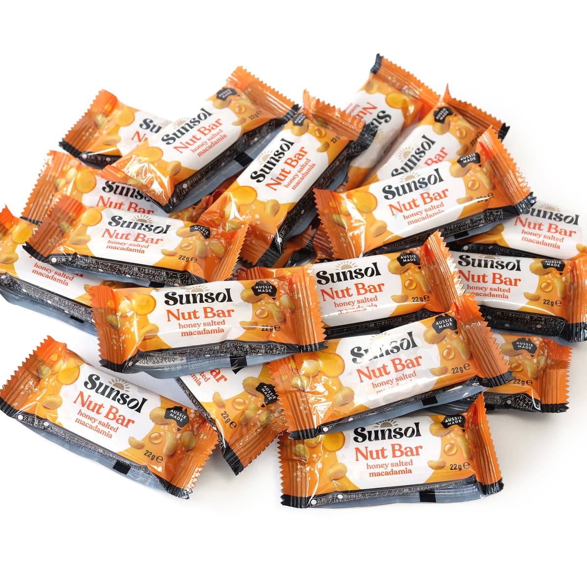 Sunsol　ナッツバー　ハニーソルテッドマカダミア　20本　開封中身