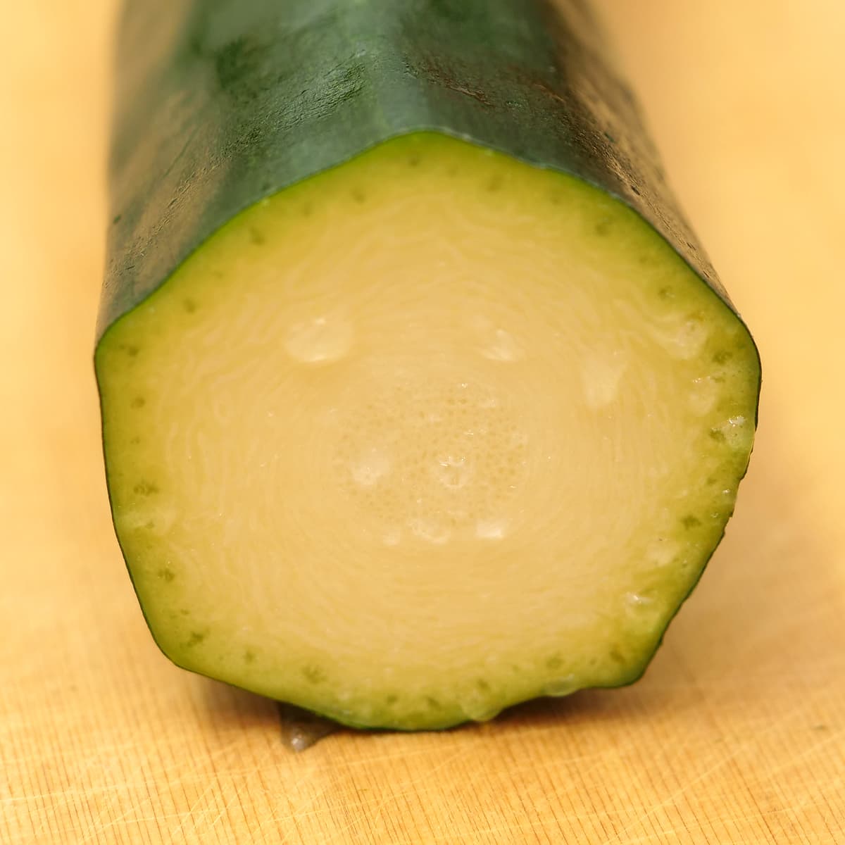 茨城県産　ズッキーニ　カット断面（みずみずしい）