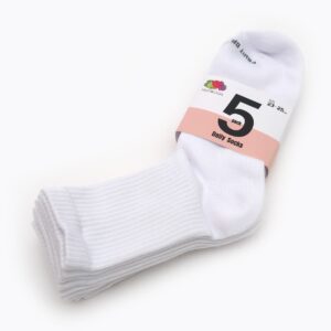 FRUIT of the LOOM デイリーソックス 5足セット（通学に便利な白