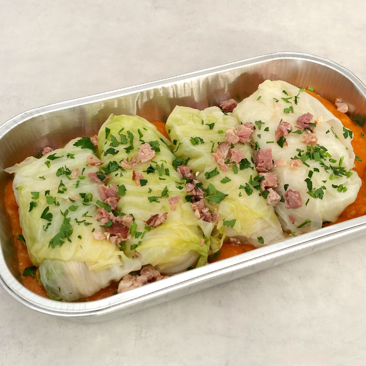 ロールキャベツ　開封（大きなロールキャベツが４つ）