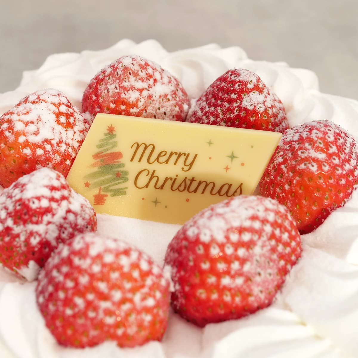ホリデーストロベリーケーキ　6号　メリークリスマスのプレート