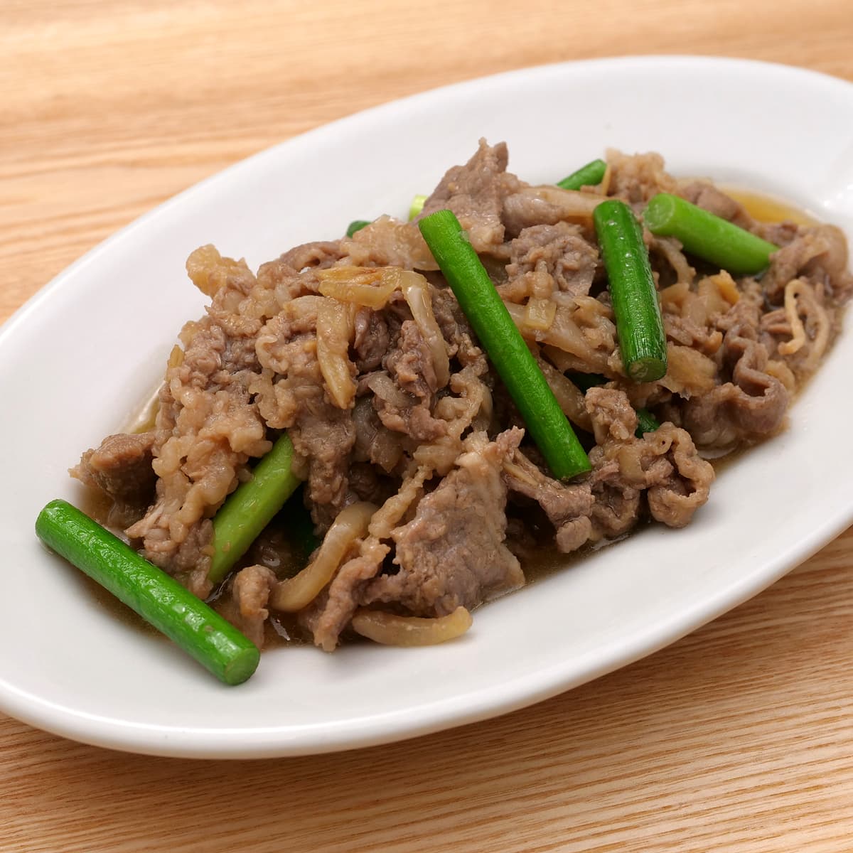 牛肉のにんにく炒め フライパンで炒めた