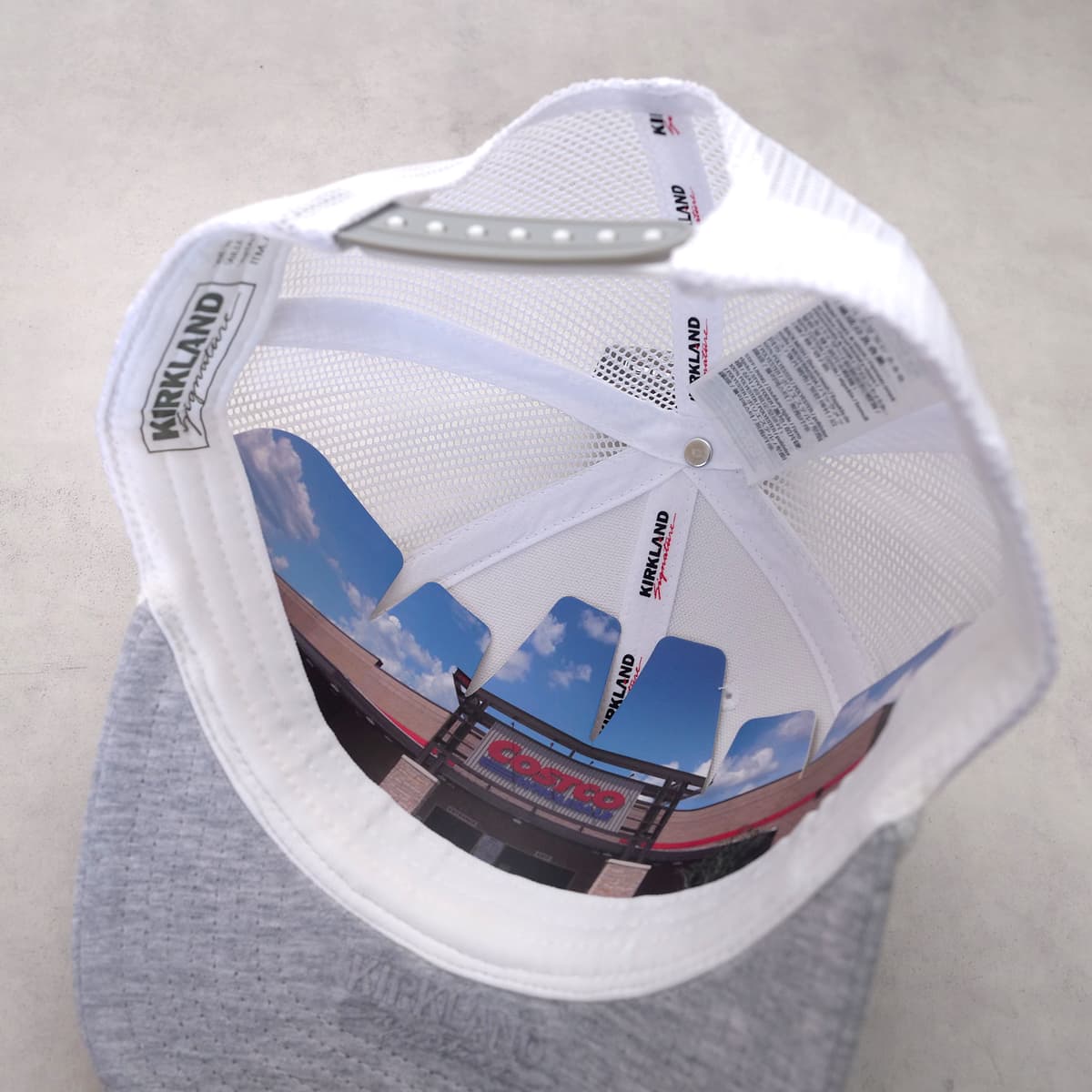 コストコ ロゴメッシュキャップ（カークランドシグネチャー　TRUCKER HAT）　裏側（グレー）