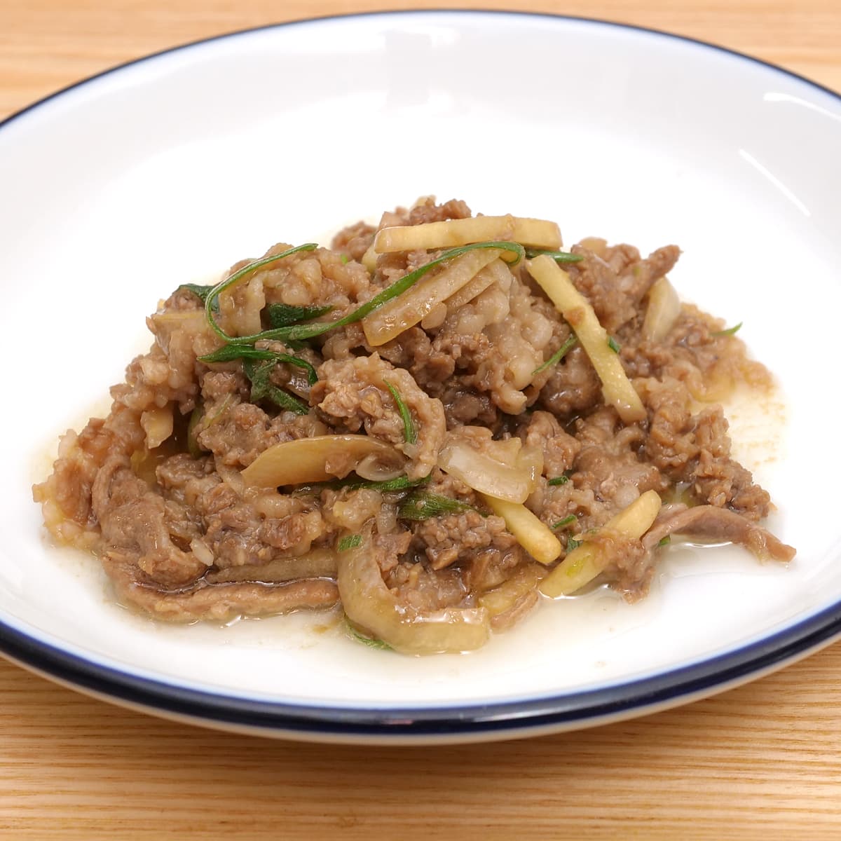 ビーフ生姜炒め　フライパンで焼いた