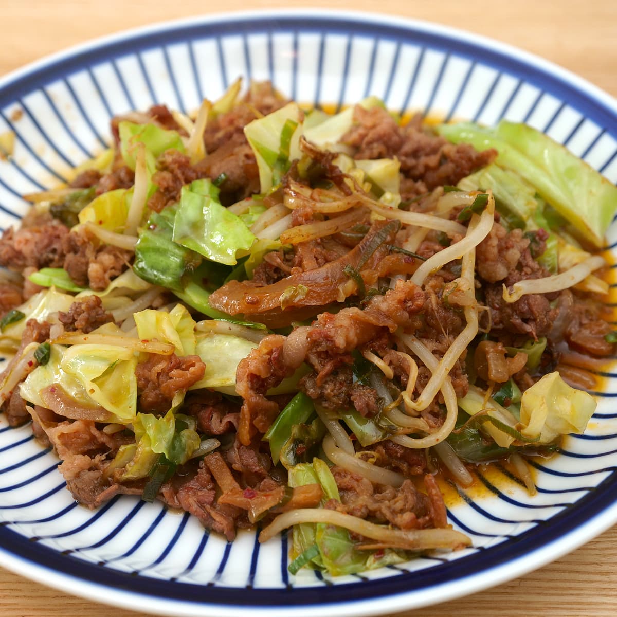 ビーフ生姜炒め　野菜を足してアレンジ